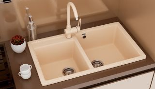 Смеситель для кухни Ulgran Classic U-006-328 бежевый